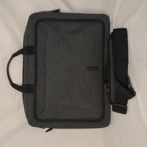 Targus Laptop Bag Tweed Gray Shoulder Strap Like New 16"
